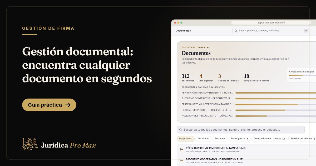 Gestión documental por expediente en Jurídica Pro Max